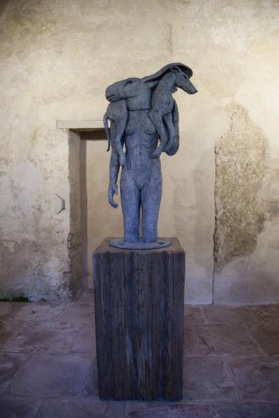 Girl with Dog on Shoulders