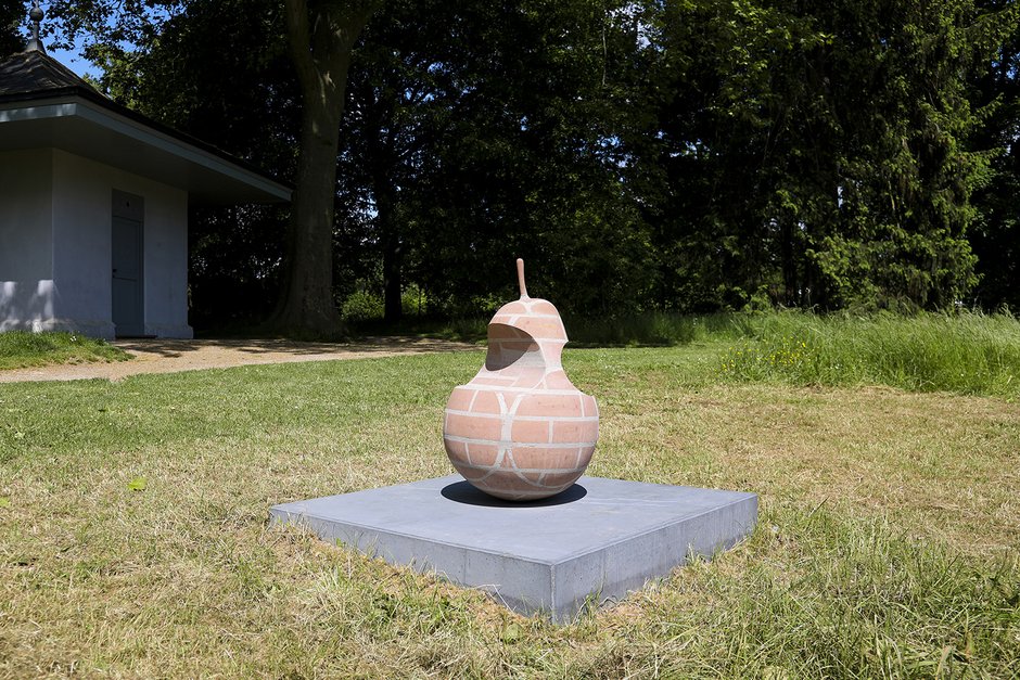 A pear with two bites